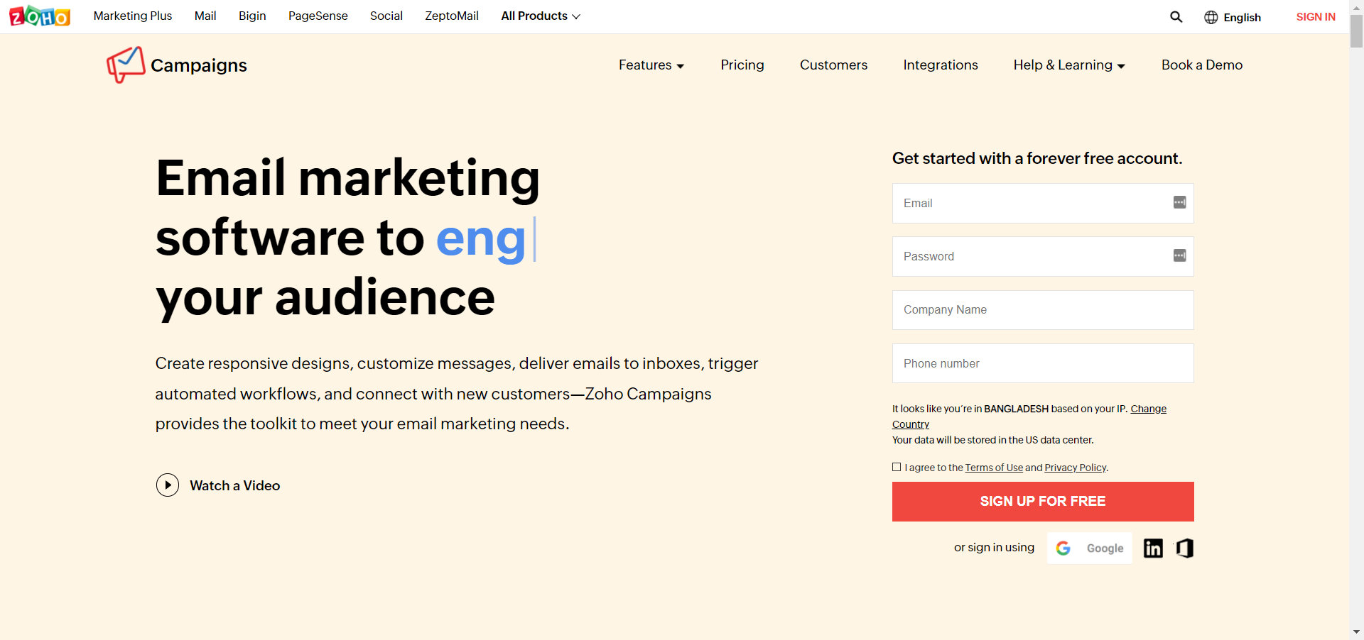 Email marketing software Zoho Campaigns
