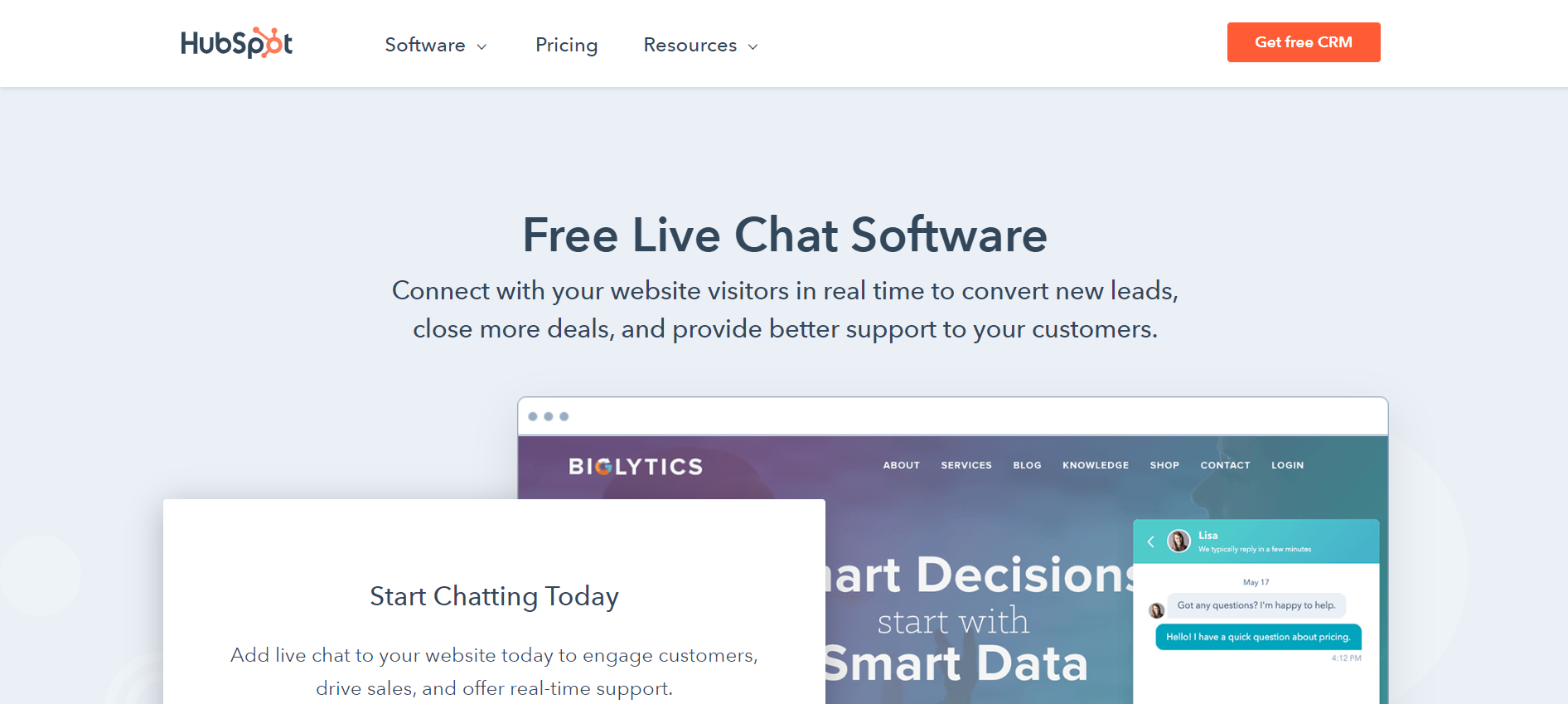 Free live chat software
