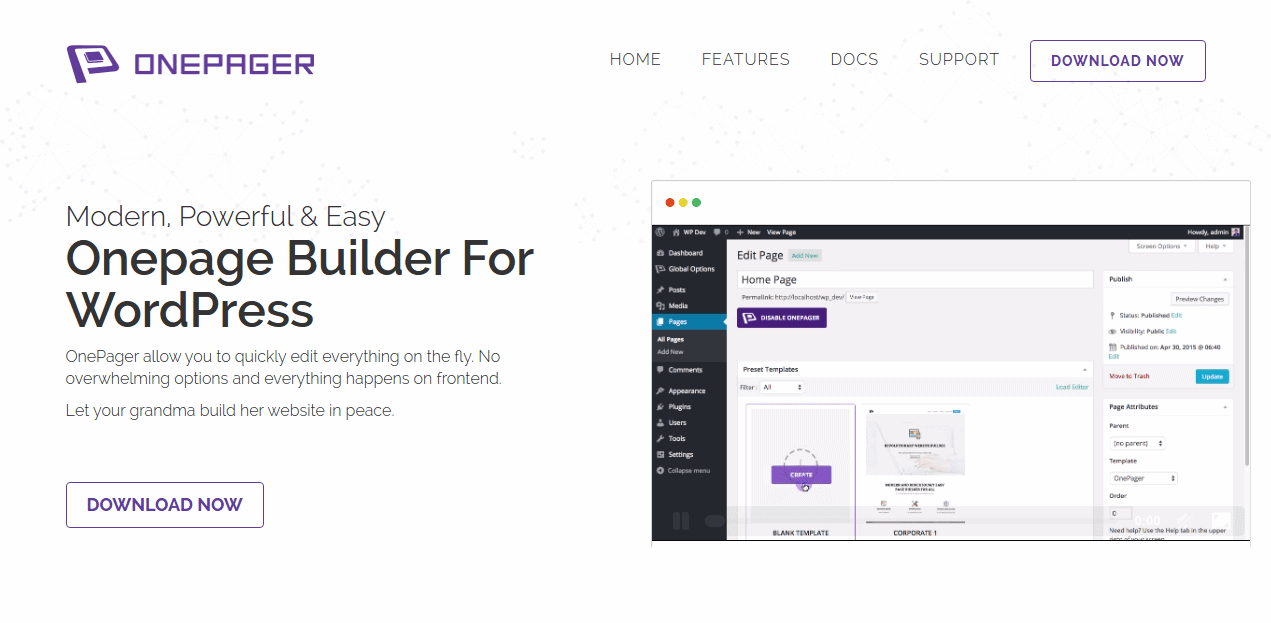 Introducing Onepager - First cross platform onepage builder