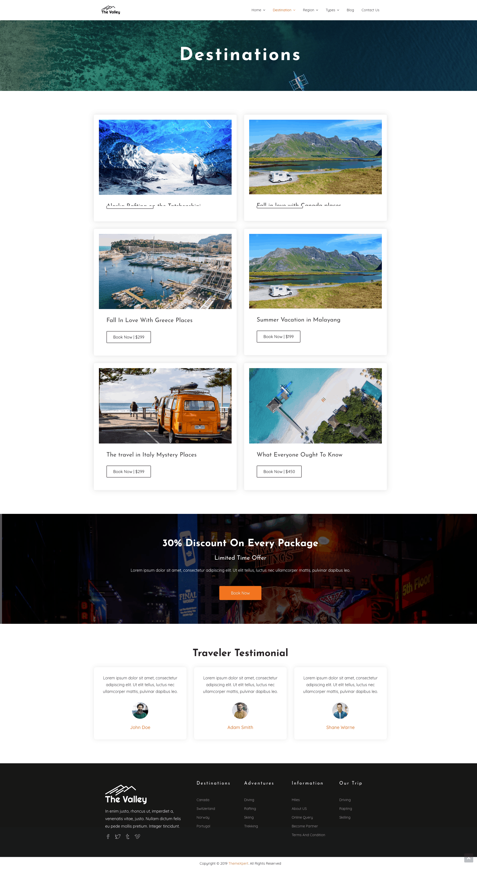 Destination Page