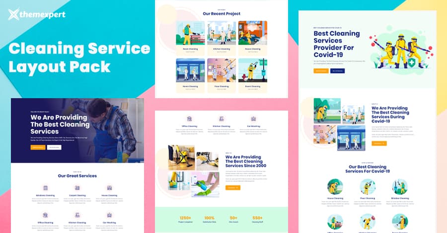Introducing Best Cleaning Service Layout Pack for Quix Page Builder