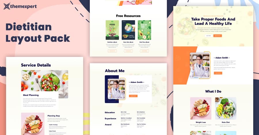 Introducing Best Dietitian Layout Pack for Quix Page Builder