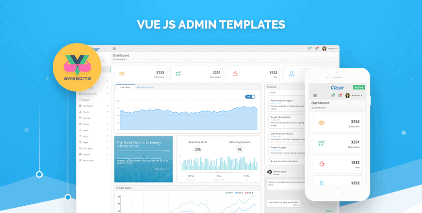 12+ Free & Premium VueJS Admin Templates Built With Bootstrap